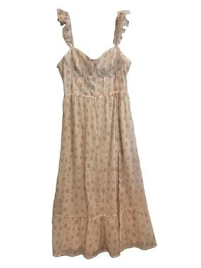 Worth Collective Cream Floral Maxi Dress with Corseted Bustier